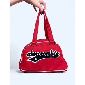 Vtg Y2K Abercrombie & Fitch Red Mini Bowling Bag Shoulder Purse Logo